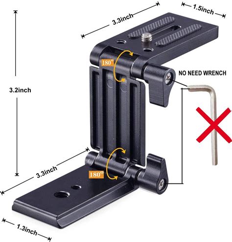 tilt adjustment metal bracket slot wing nut|Universal Flex Tilt Head Z Mount Bracket Arca.